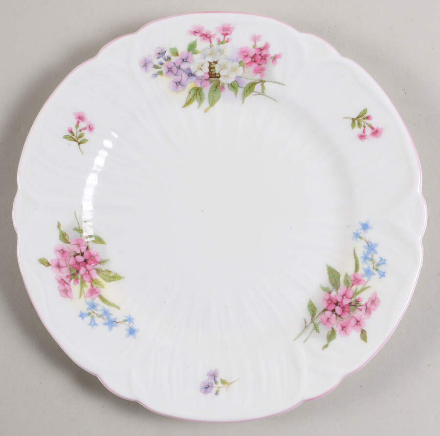 Stocks Pink (Oleander Shape) Salad Plate by Shelley-1