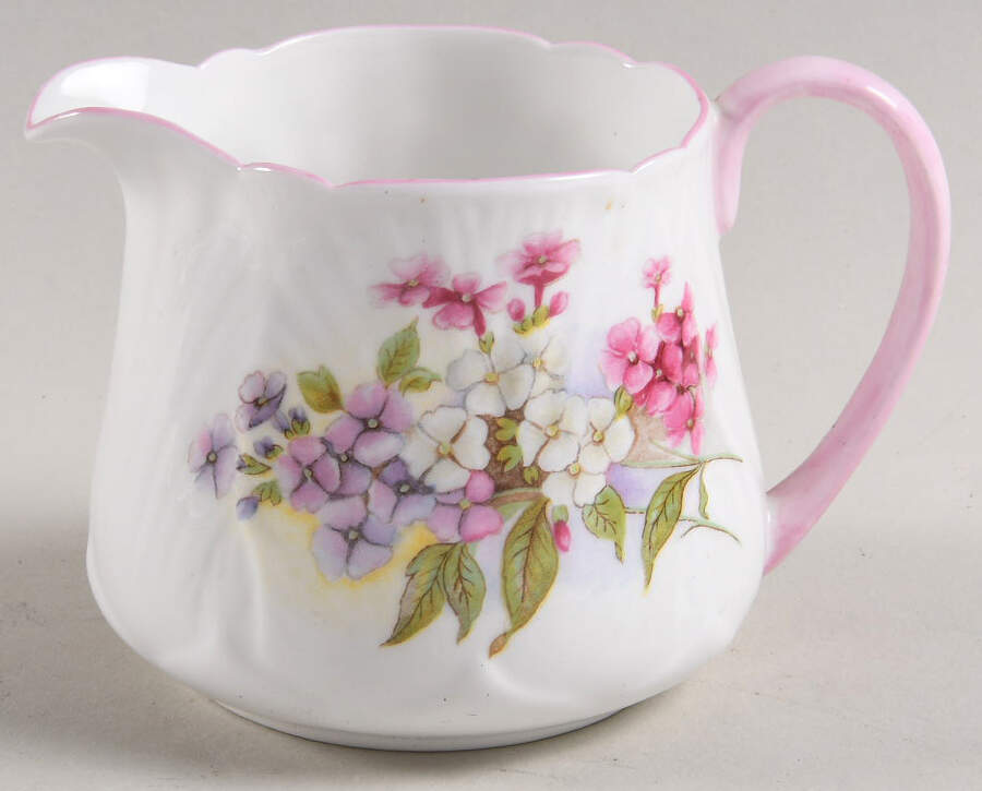 Stocks Pink (Oleander Shape) Mini Creamer by Shelley-1