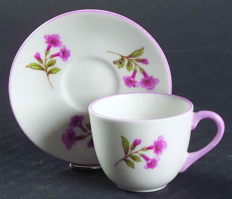 Stocks Pink (Smooth Shape) Flat Toy Cup and Saucer Set by Shelley-1