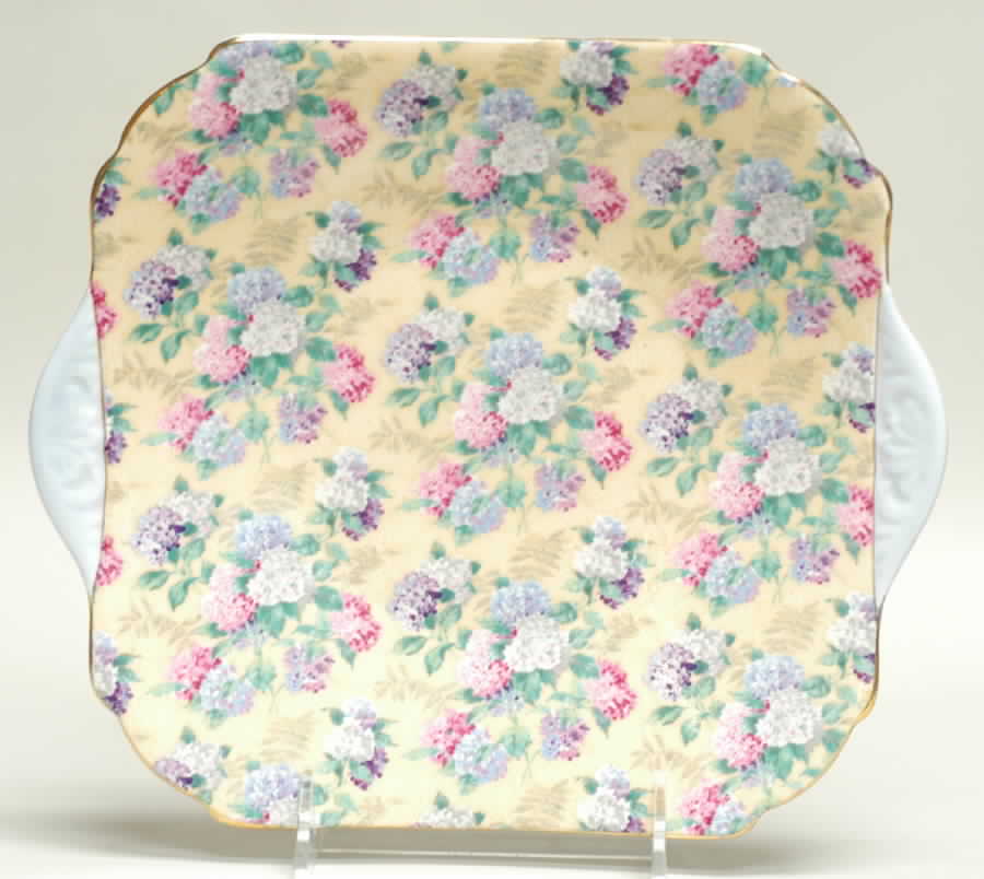 Summer Glory Square Handled Cake Plate by Shelley-1