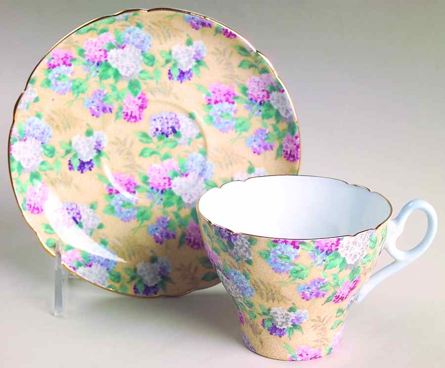 Summer Glory Flat Cup & Saucer Set by Shelley-1