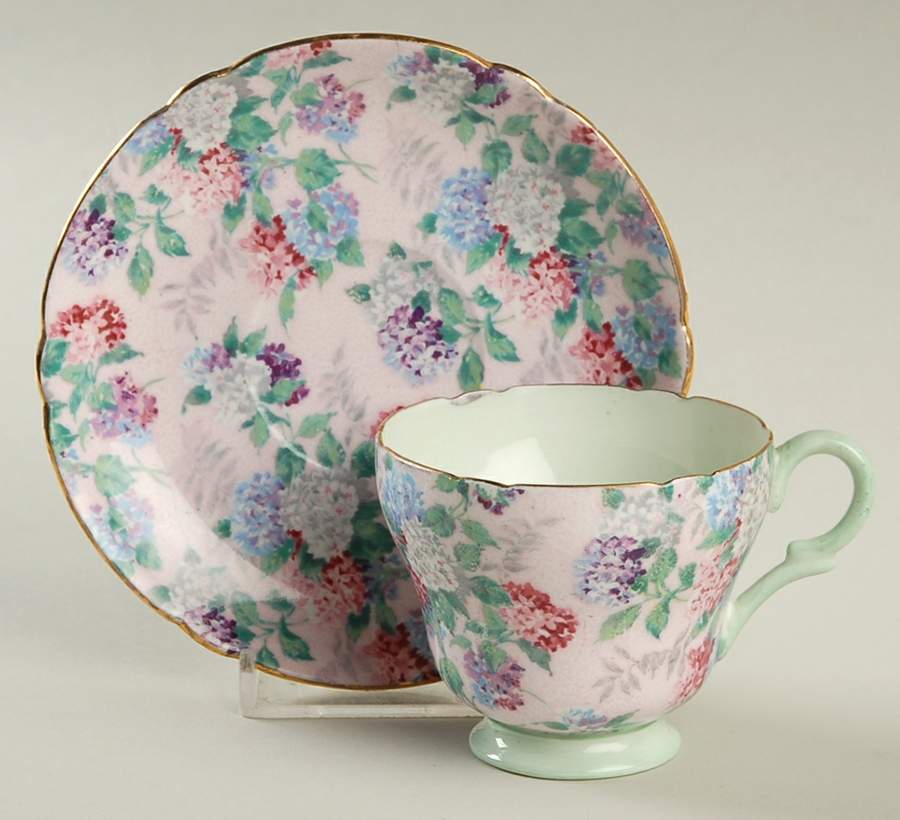 Summer Glory (Henley) Footed Demitasse Cup & Saucer Set by Shelley-1