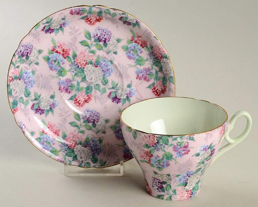 Summer Glory (Henley) Flat Cup & Saucer Set by Shelley-1