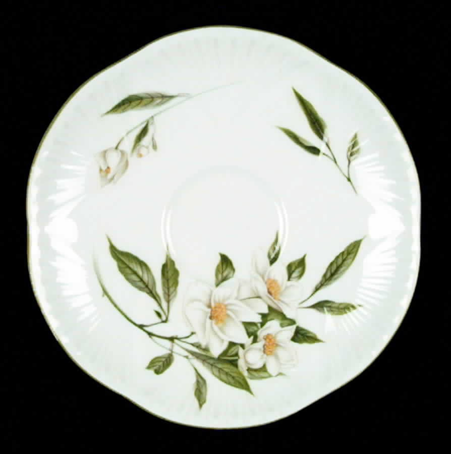 Syringa (Dainty, Green Trim) Saucer by Shelley-1