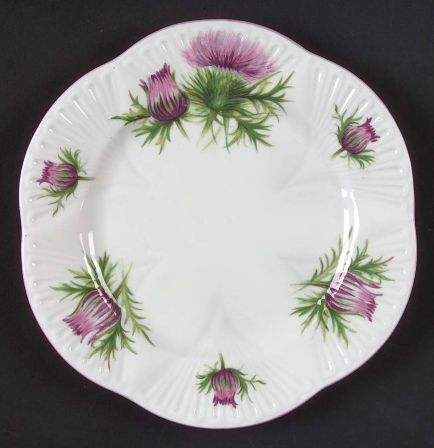 Thistle (Dainty, Pink, Pink Trim) Dessert/Pie Plate by Shelley-1