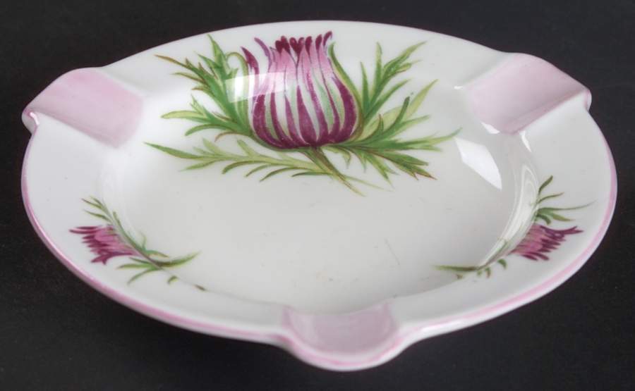 Thistle (Dainty, Pink, Pink Trim) Small Ashtray by Shelley-1