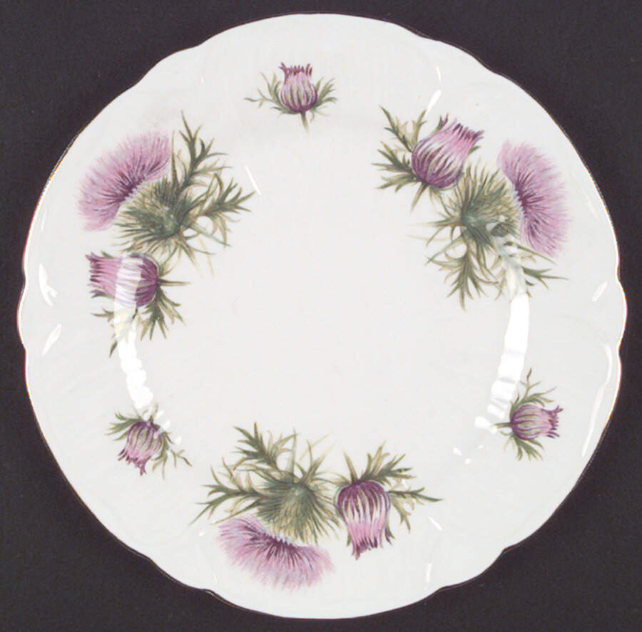 Thistle (Oleander, Purple, Gold Trim) Salad Plate by Shelley-1