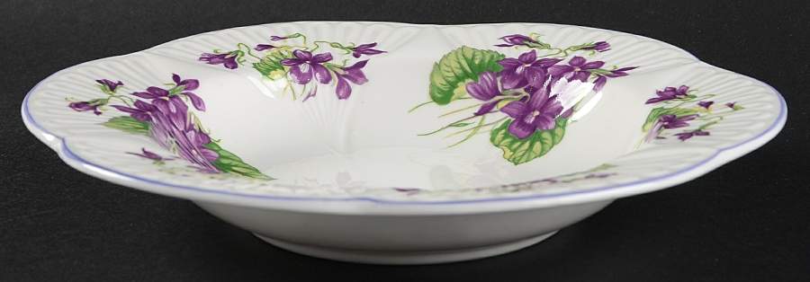 Violets (Dainty) Rim Soup Bowl by Shelley-1