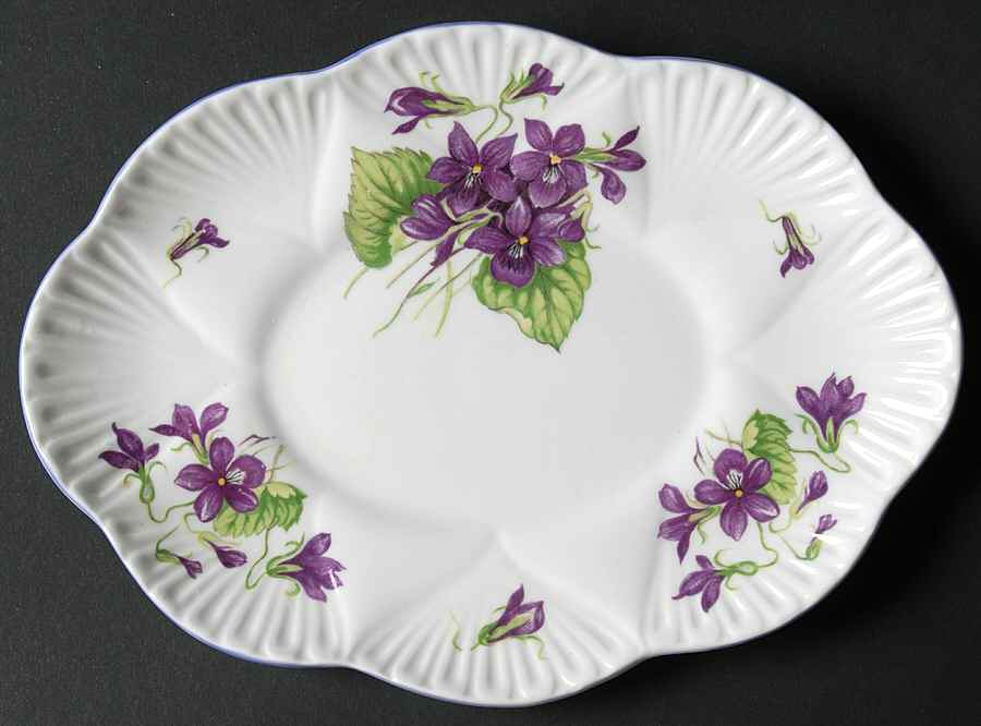 Violets (Dainty) Underplate for Gravy Boat by Shelley-1