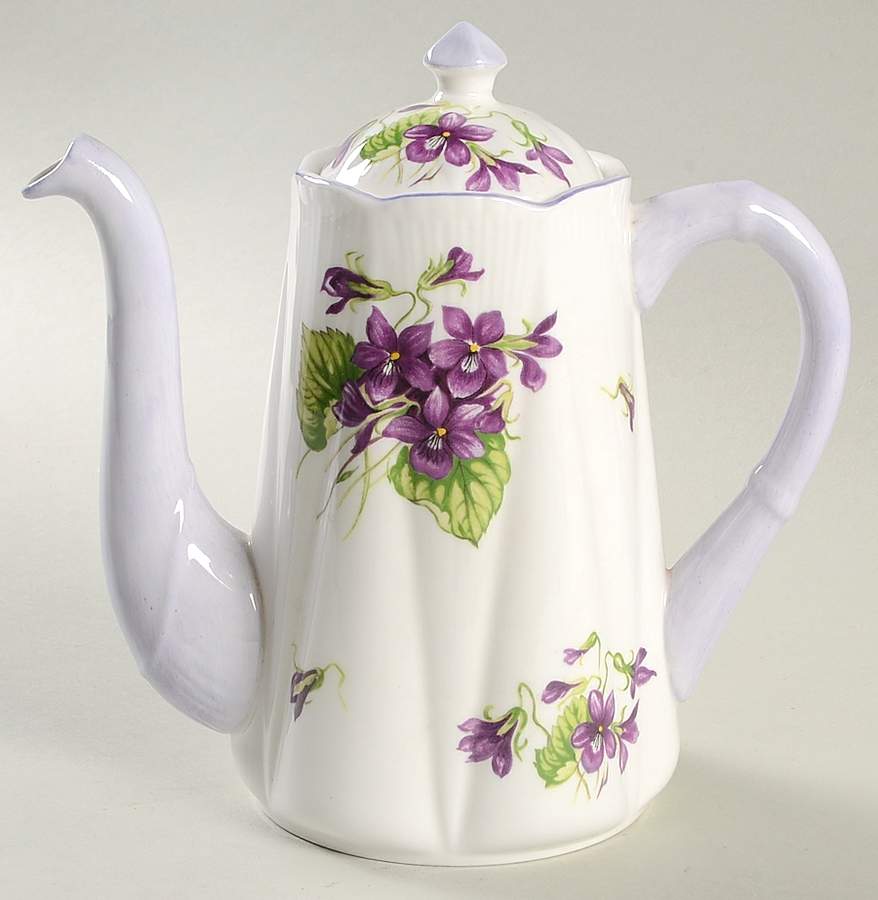 Violets (Dainty) Mini Coffee Pot & Lid by Shelley-1