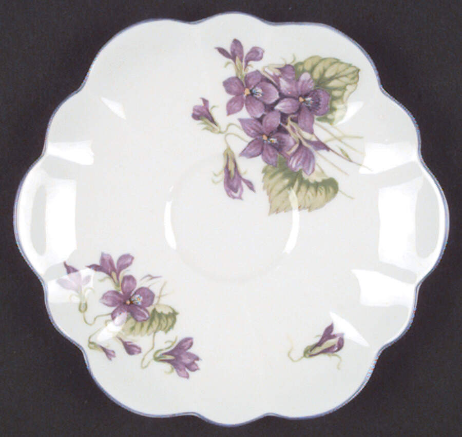 Violets (Fluted) Saucer by Shelley-1