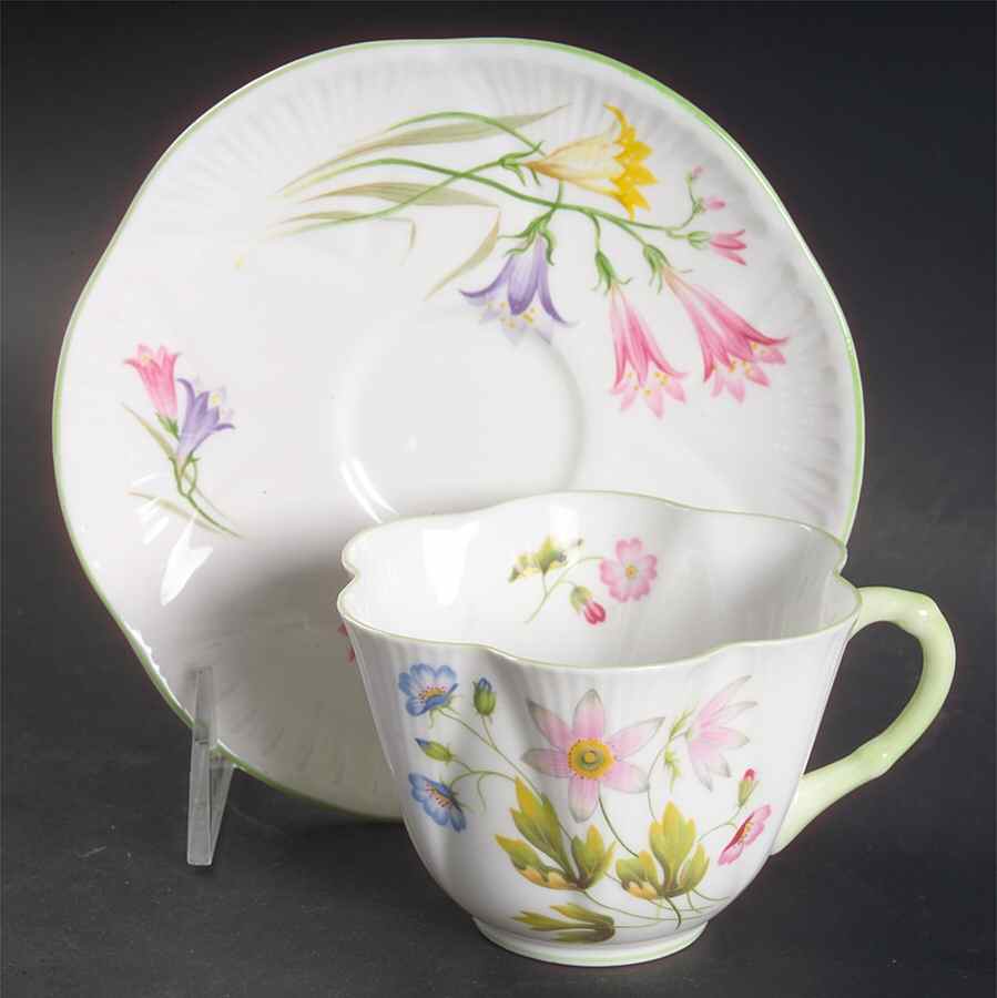 Wild Anemone Flat Cup & Saucer Set by Shelley-1