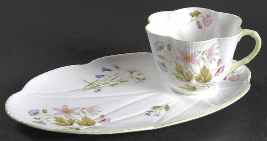 Wild Anemone Snack Plate & Cup Set by Shelley-1