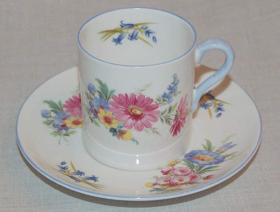 Wild Flowers (Gainsborough) Flat Demitasse Cup & Saucer Set by Shelley-1