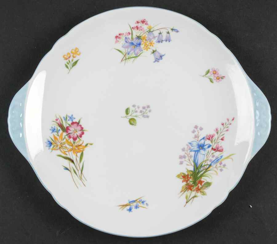 Wild Flowers (Gainsborough) Handled Cake Plate by Shelley-1