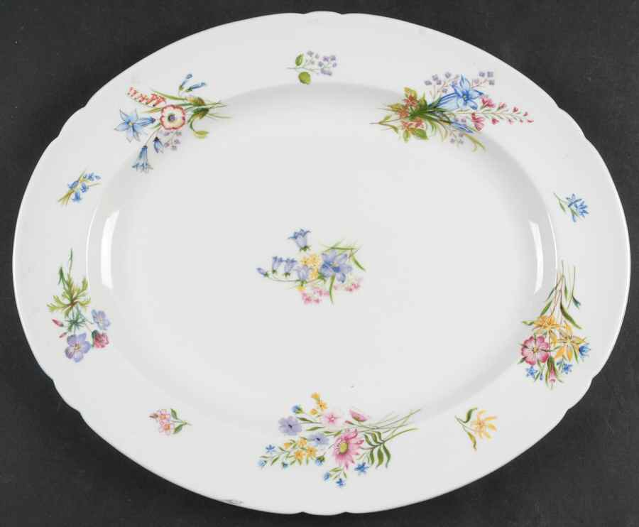 Wild Flowers (Gainsborough) 14" Oval Serving Platter by Shelley-1