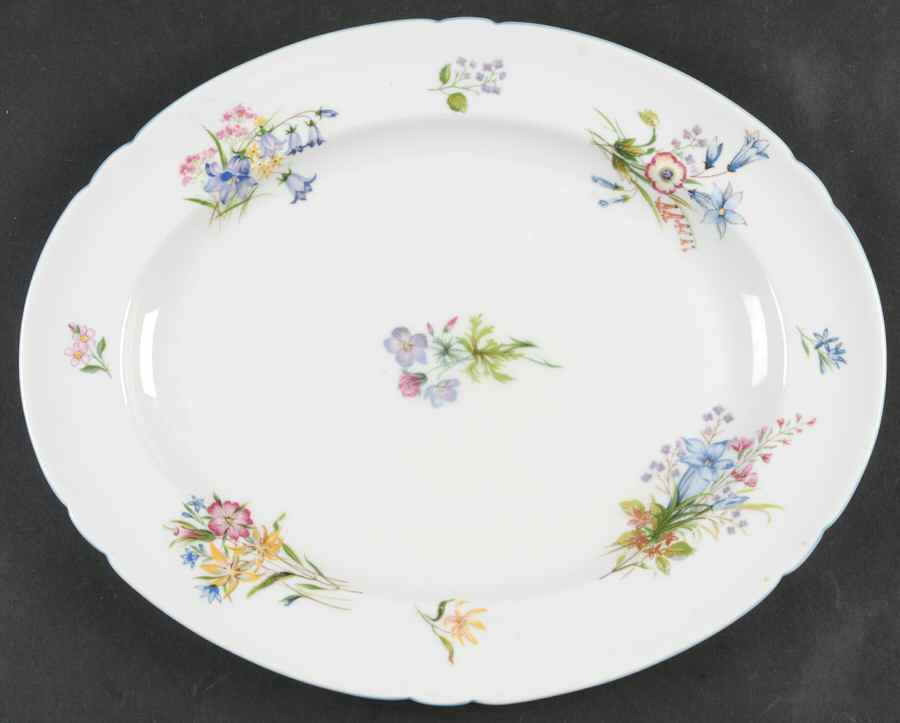 Wild Flowers (Gainsborough) 12" Oval Serving Platter by Shelley-1