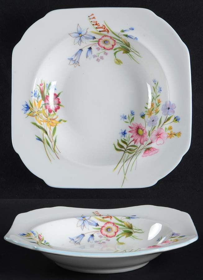 Wild Flowers (Gainsborough) Square Cereal Bowl by Shelley-1