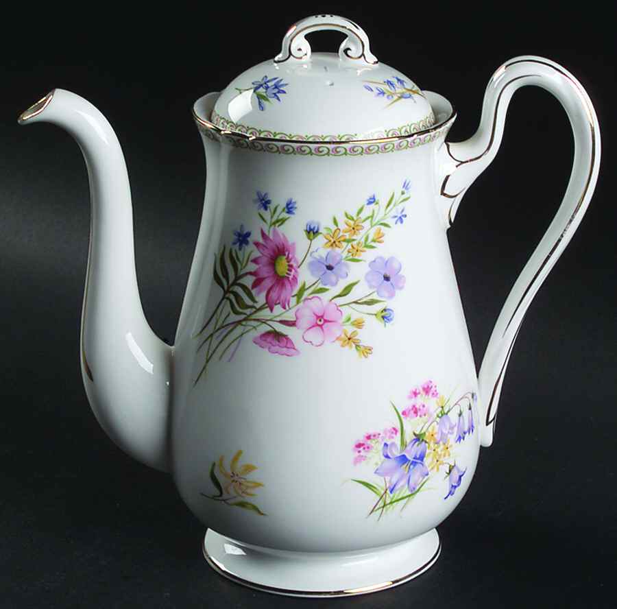 Wild Flowers (Gainsborough) Coffee Pot & Lid by Shelley-1