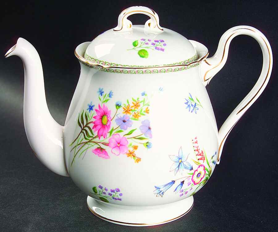 Wild Flowers (Gainsborough) Teapot & Lid by Shelley-1