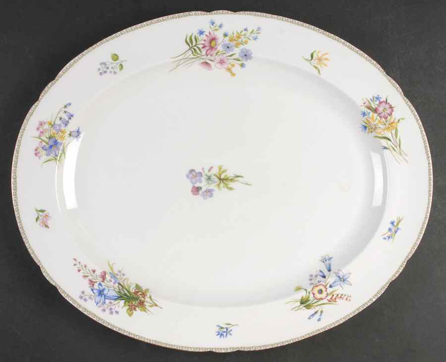 Wild Flowers (Gainsborough) 16" Oval Serving Platter by Shelley-1