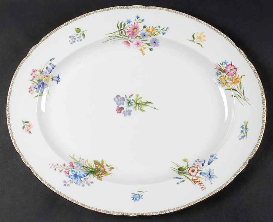 Wild Flowers (Gainsborough) 14" Oval Serving Platter by Shelley-1