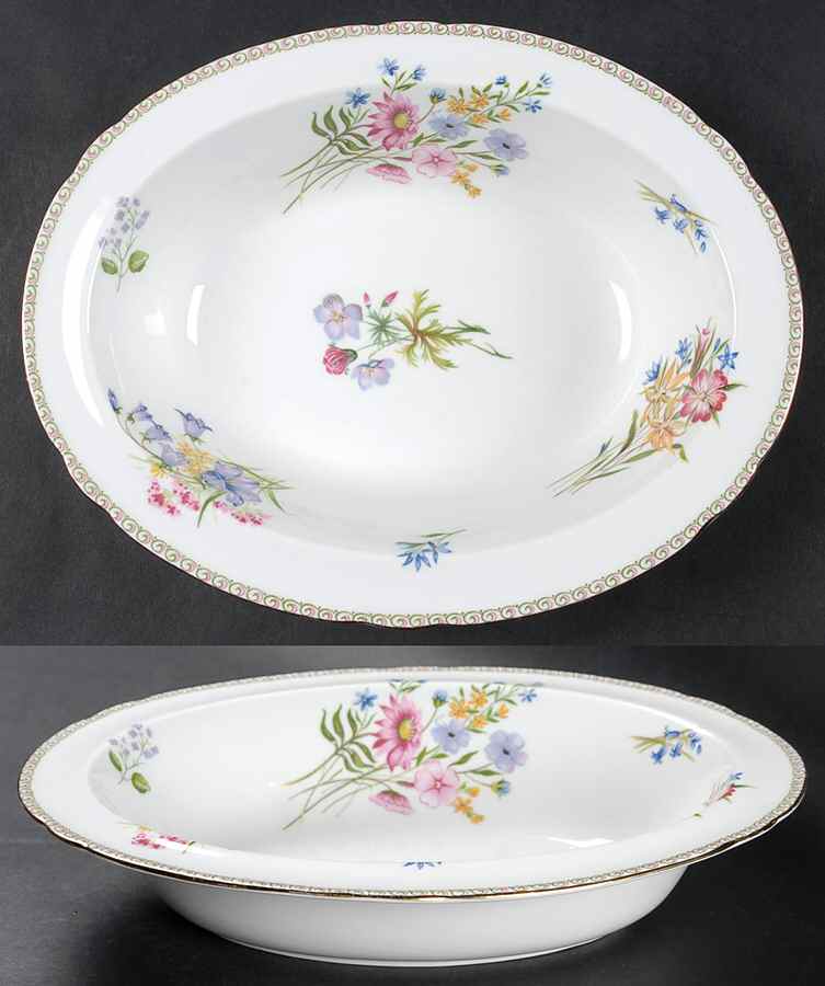 Wild Flowers (Gainsborough) 9" Oval Vegetable Bowl by Shelley-1