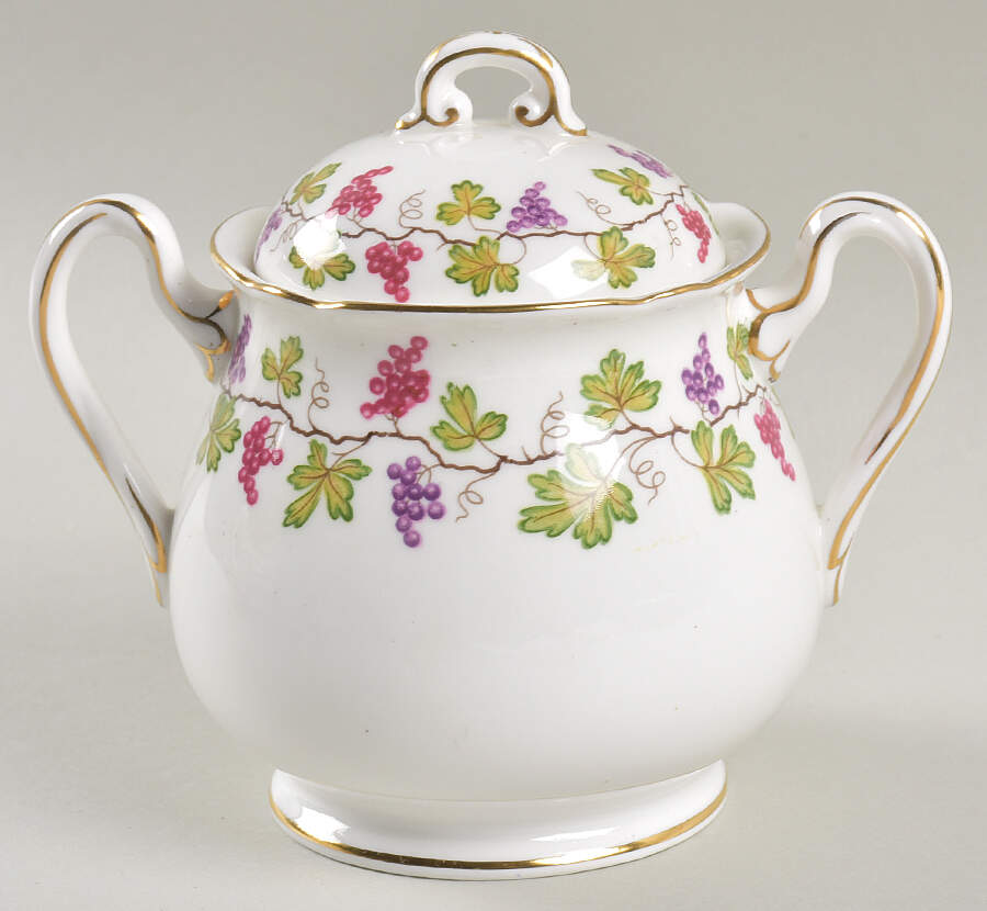 Wine Grape Sugar Bowl & Lid by Shelley-1