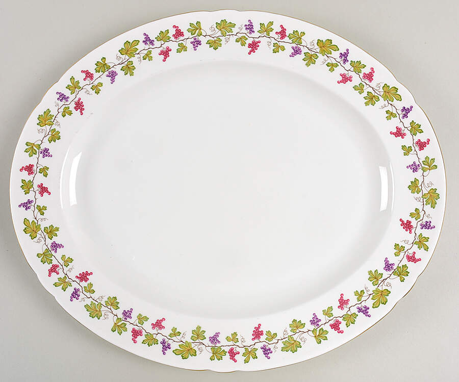 Wine Grape 14" Oval Serving Platter by Shelley-1