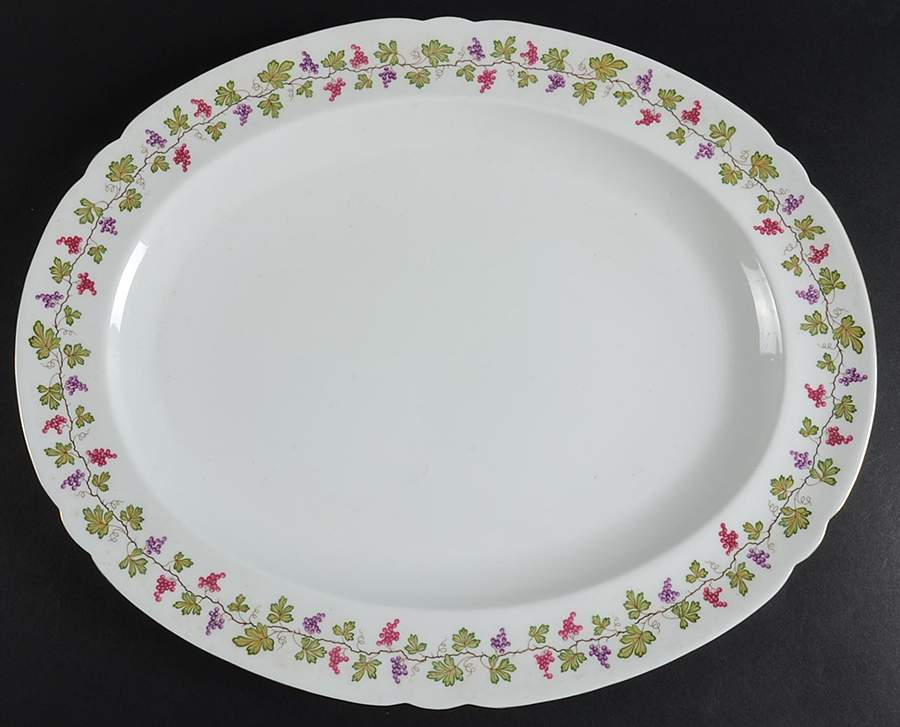 Wine Grape 16" Oval Serving Platter by Shelley-1
