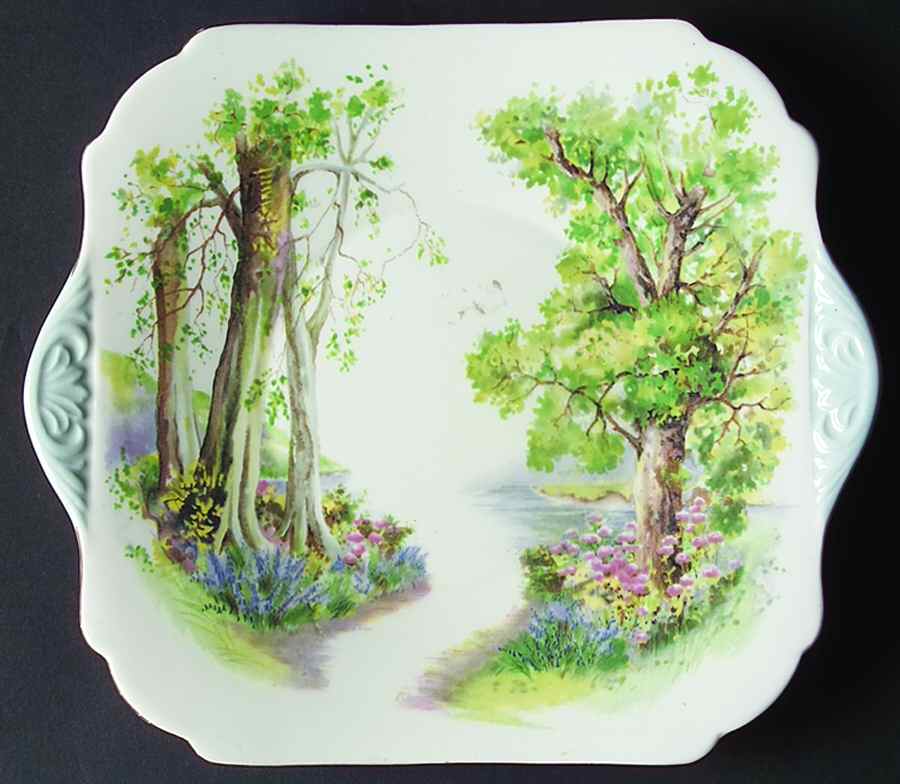 Woodland Square Handled Cake Plate by Shelley-1