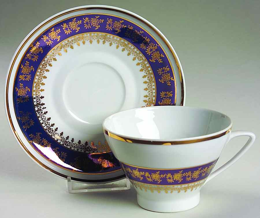 Enia Footed Cup & Saucer Set by Schmidt (Brazil)-1
