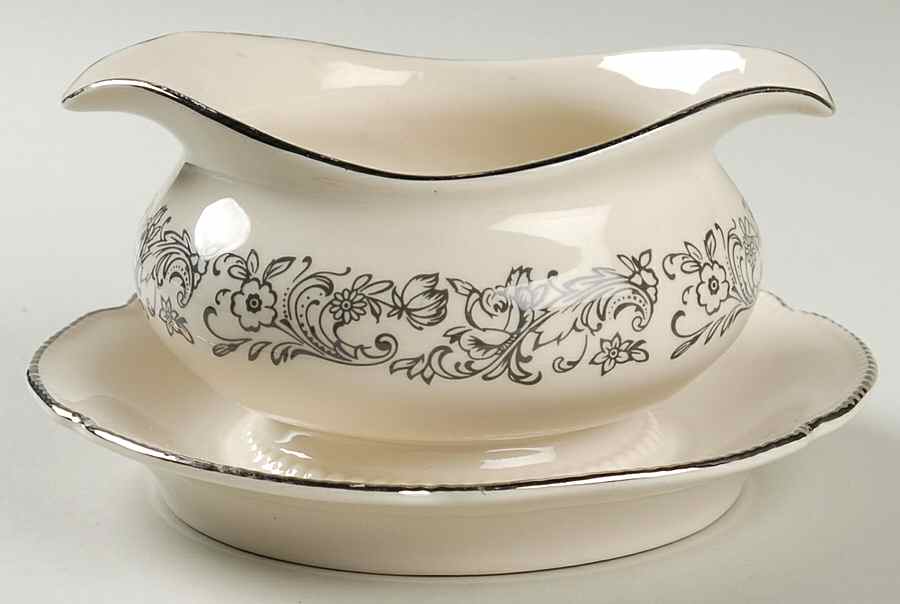 Anastasia Gravy Boat with Attached Underplate by Shenango-1