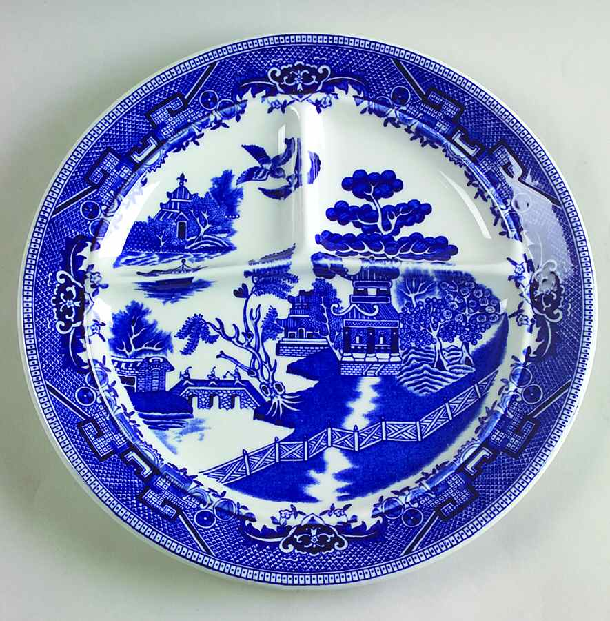 Blue Willow Blue Grill Plate by Shenango-1