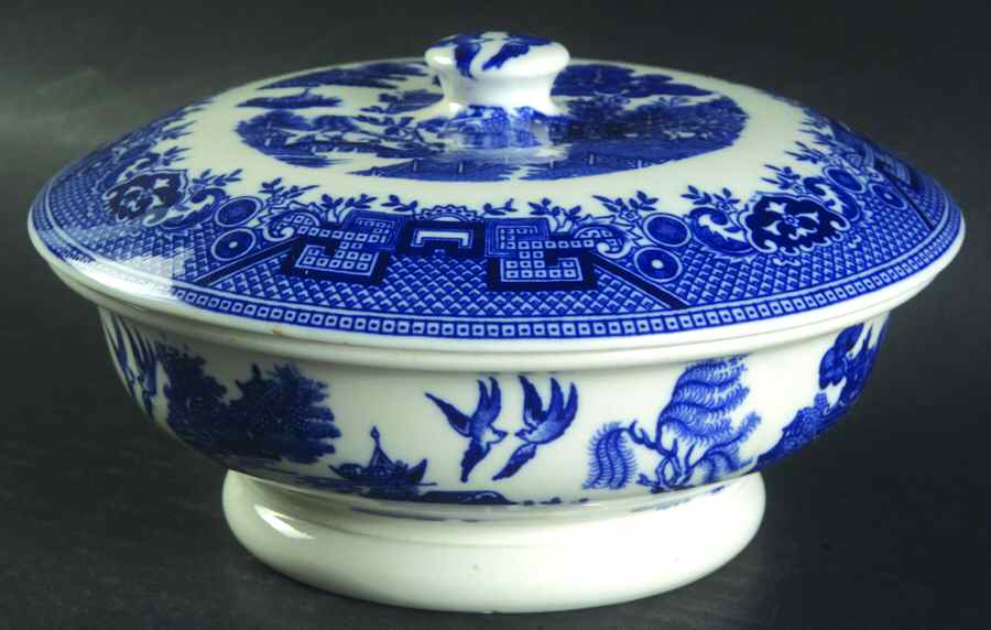 Blue Willow Blue Candy Box & Lid by Shenango-1