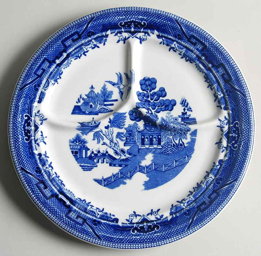 Blue Willow Blue Grill Plate by Shenango-1