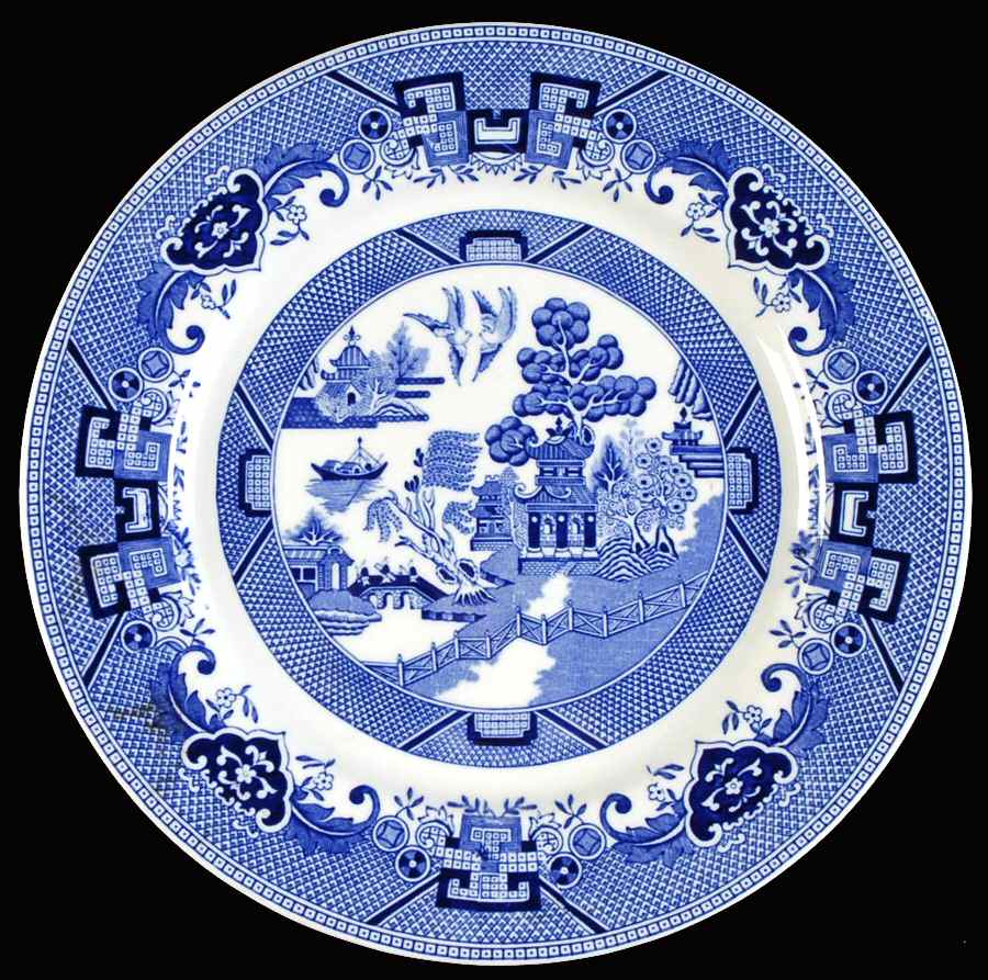 Blue Willow Blue Dinner Plate by Shenango-1