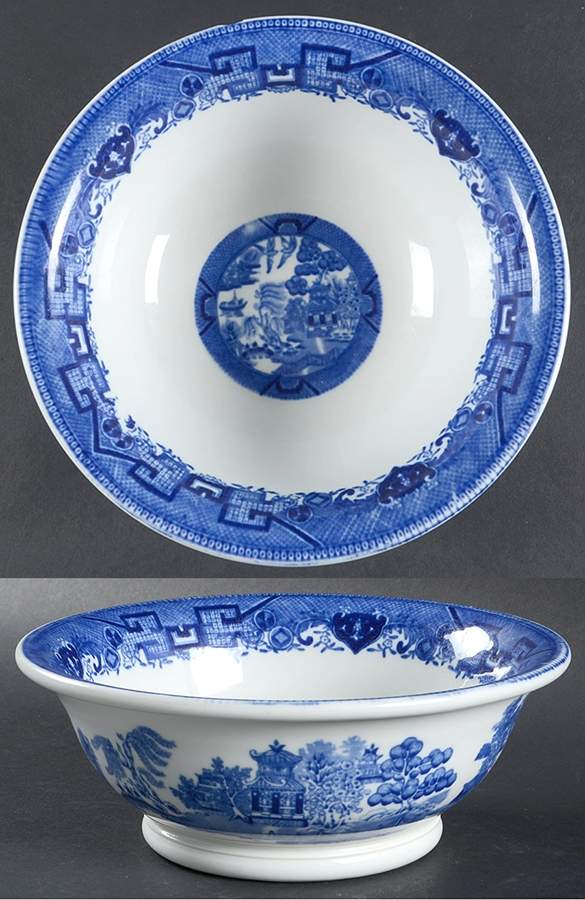 Blue Willow Blue 8" Round Vegetable Bowl by Shenango-1