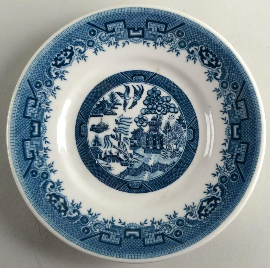 Blue Willow Teal Blue Bread & Butter Plate by Shenango-1