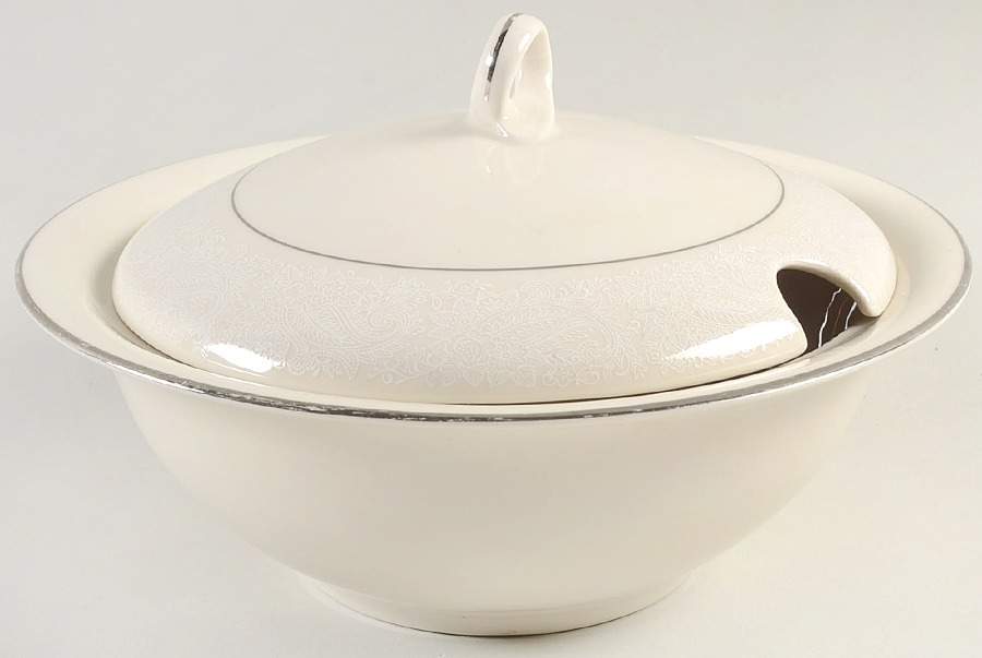 Bridal Veil Round Covered Vegetable by Shenango-1