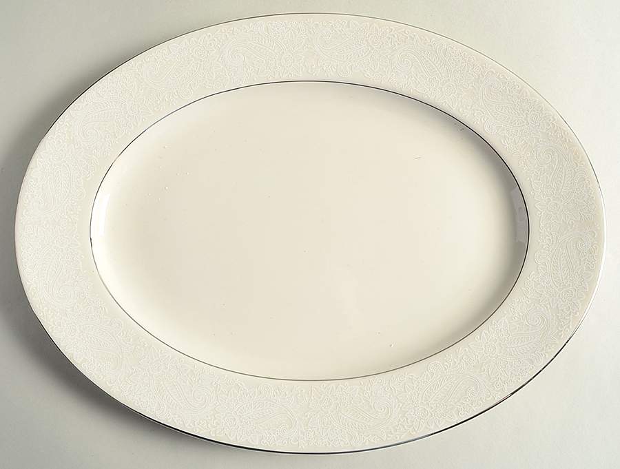 Bridal Veil 13" Oval Serving Platter by Shenango-1