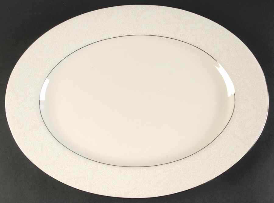 Bridal Veil 15" Oval Serving Platter by Shenango-1