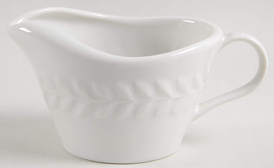 Carlton (All White, Embossed Laurel) Creamer by Shenango-1