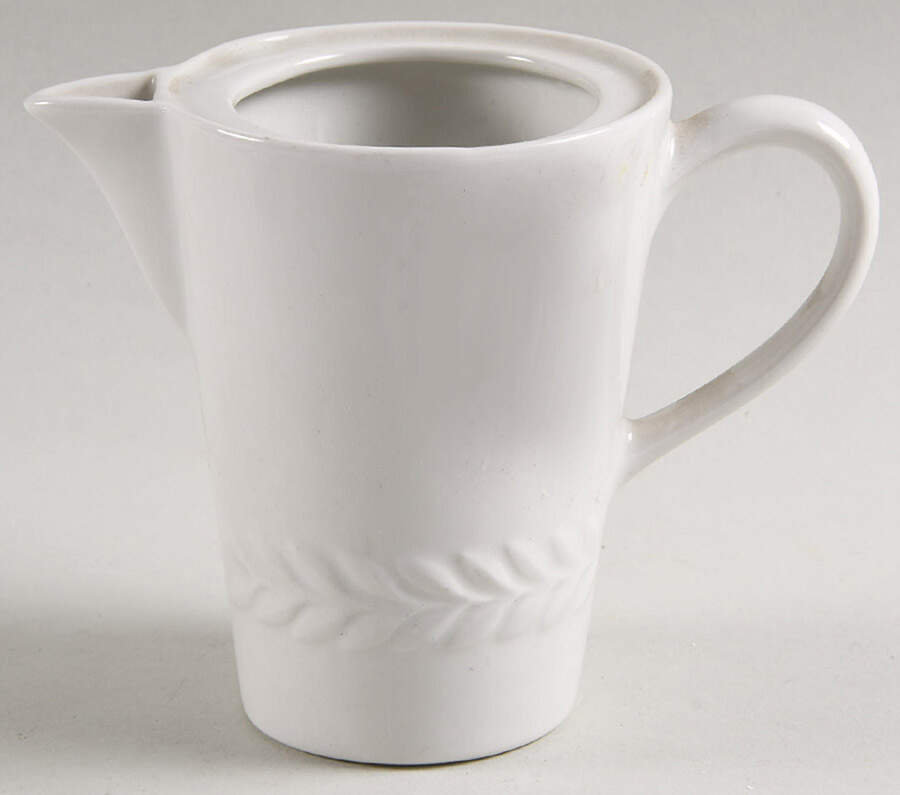 Carlton (All White, Embossed Laurel) Hot Water Jug No Lid by Shenango-1