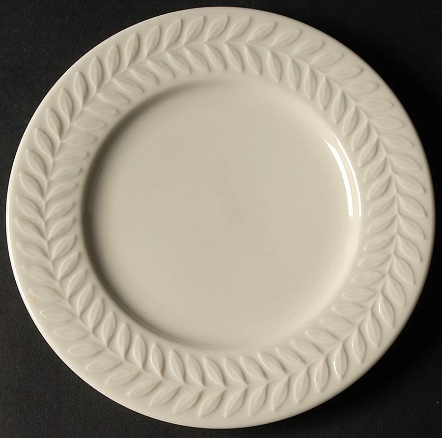 Carlton (All White, Embossed Laurel) Salad Plate by Shenango-1