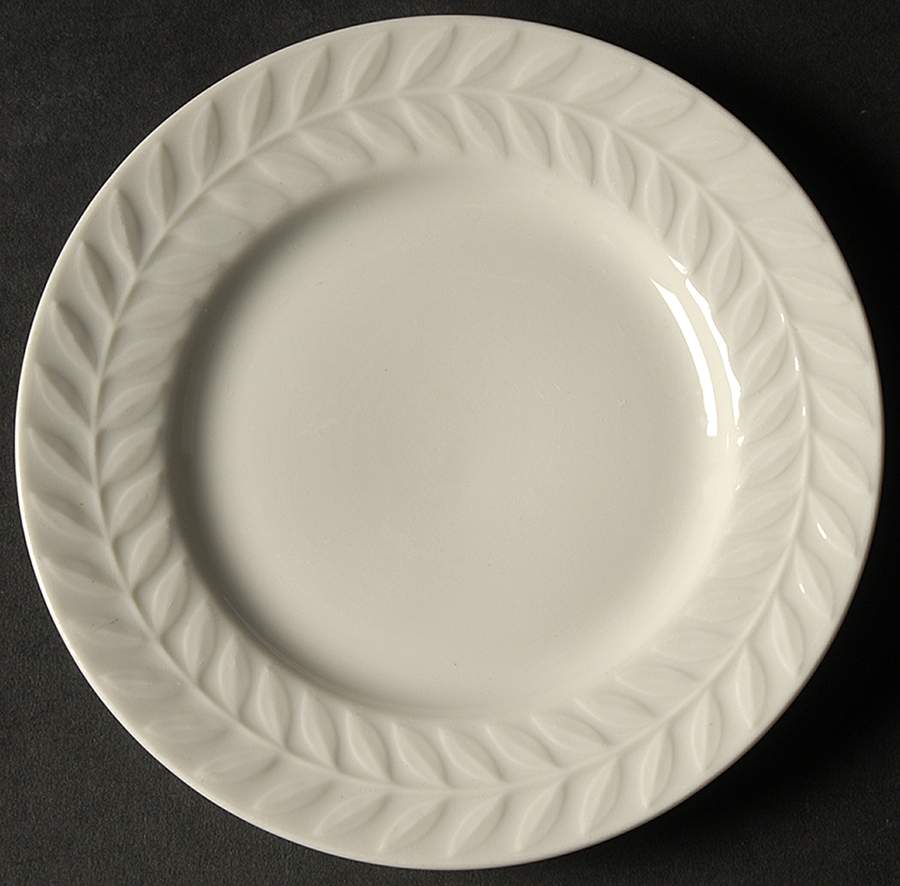 Carlton (All White, Embossed Laurel) Bread & Butter Plate by Shenango-1