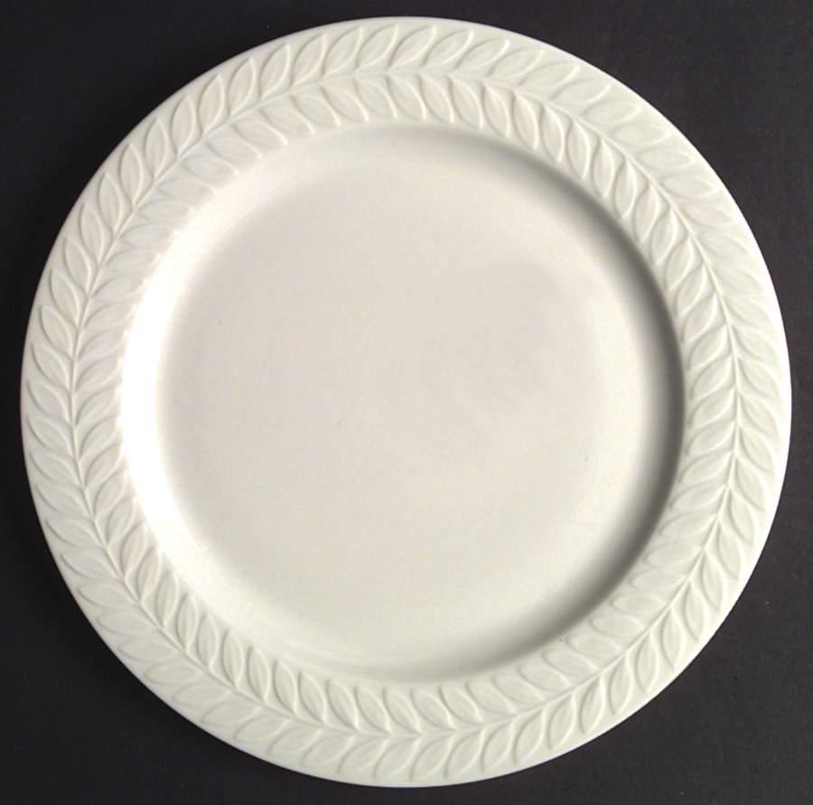 Carlton (All White, Embossed Laurel) Dinner Plate by Shenango-1