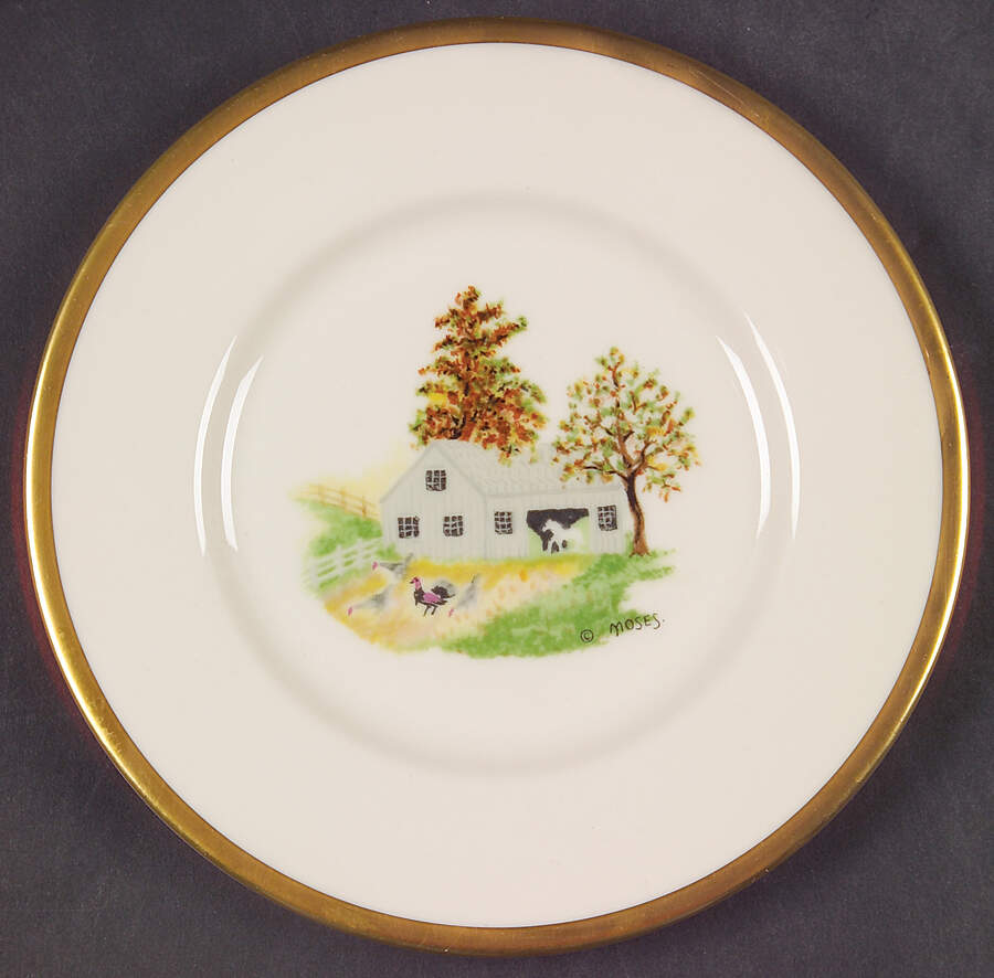 Grandma Moses Bread & Butter Plate by Shenango-1