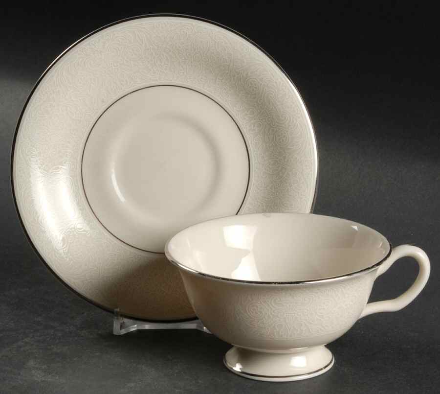 Mantilla Footed Cup & Saucer Set by Shenango-1