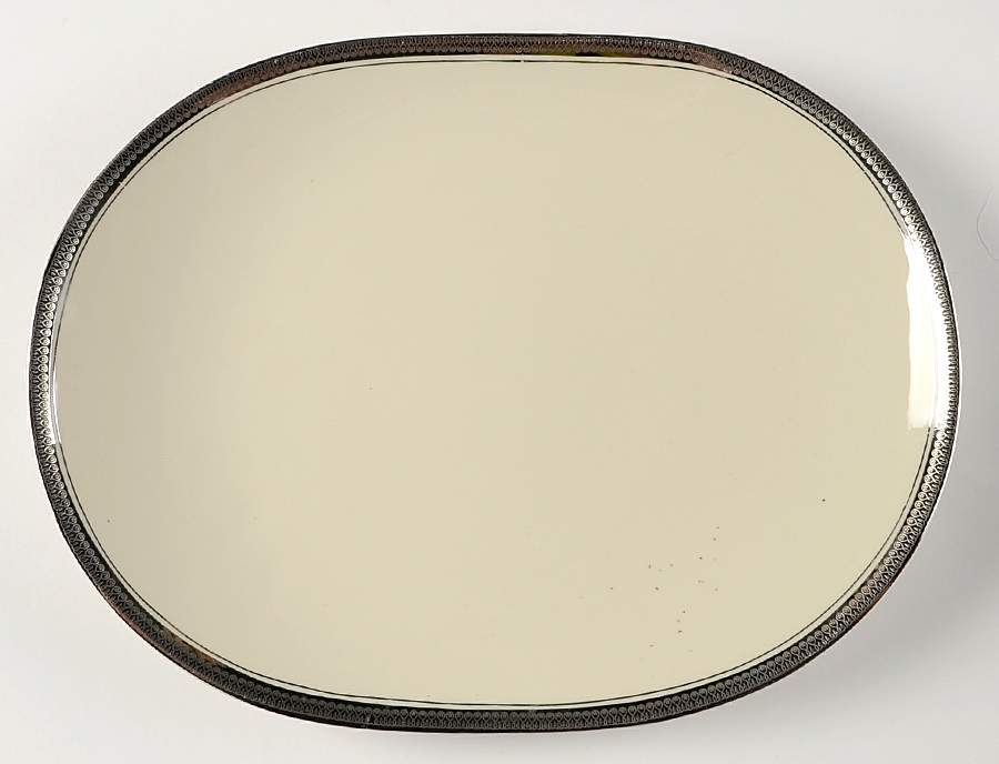 Midnight Halo 12" Oval Serving Platter by Shenango-1